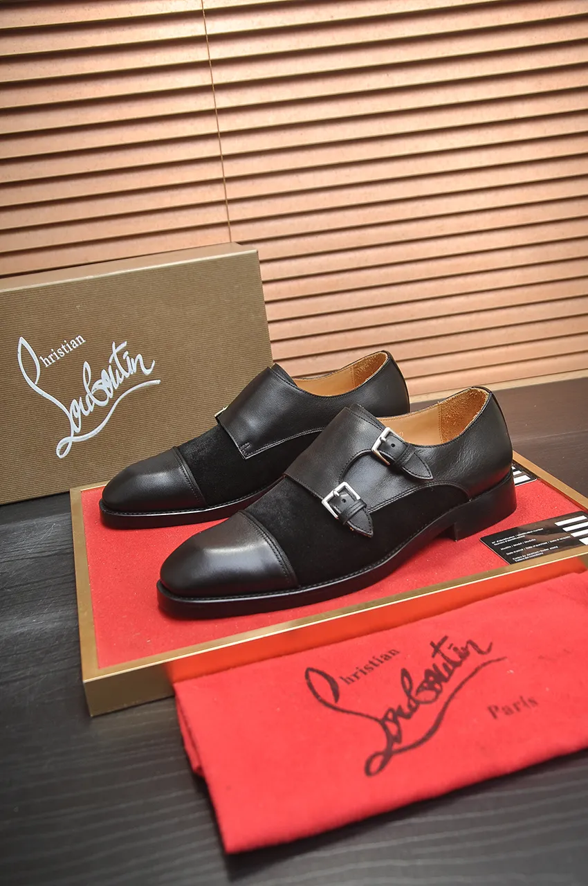 Men's shoes 💰620💶 [Chrstian Loubotin] Red-soled shoes 💋Original mold opening, the highest version on the market, purely handmade ➕Imported cowhide uppers, first-layer water-dyed cowhide lining! Original EU high-gloss outsole. 38 to 45 (45 customized)